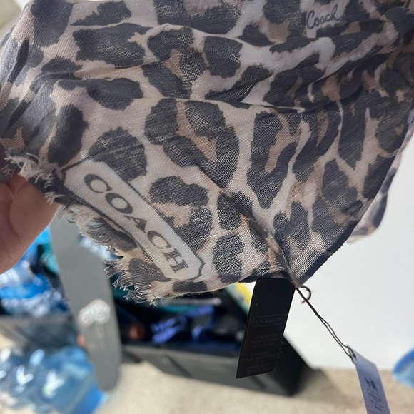 Coach Animal Print Scarf in Gray and Cream - Picture 4 of 4